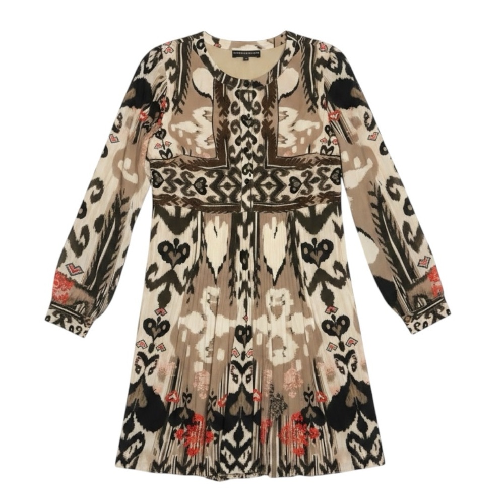 Hemant & Nandita Silk Pleated Ikat Dress